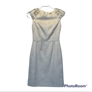 Tahari Arthur S. Levine Embellished Linen Dress